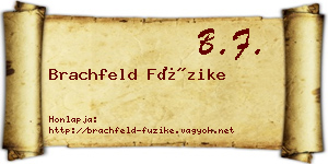Brachfeld Füzike névjegykártya
